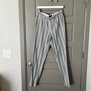asos linen striped pants